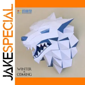 Geometric Paper Wolf Wall Decor