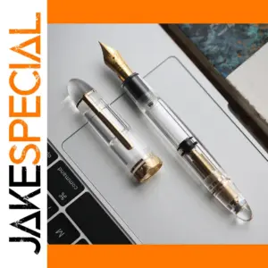 Transparent MAJOHN P140 Fountain Pen with Gold Accents