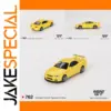 Yellow Nissan Skyline GT-R R34 V-Spec Diecast Model