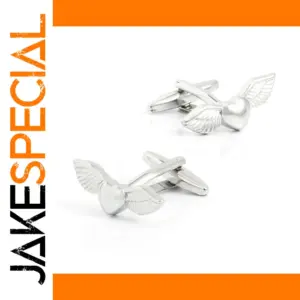 Angel Wings Silver Cufflinks Set