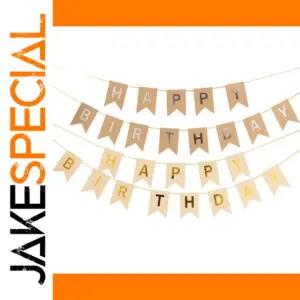 Elegant Rustic Birthday Banner with Metallic Accents