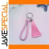 Pink Tassel Keychain for Women
