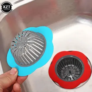 Bright Flower-Shaped Silicone Sink Strainer in Vibrant Colors