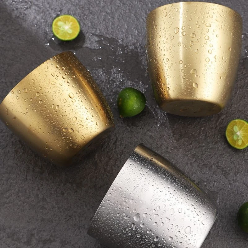 Stainless Steel 240ml Drinking Cup in Silver or Gold 4 Stainless Steel 240ml Drinking Cup in Silver or Gold - Image 4