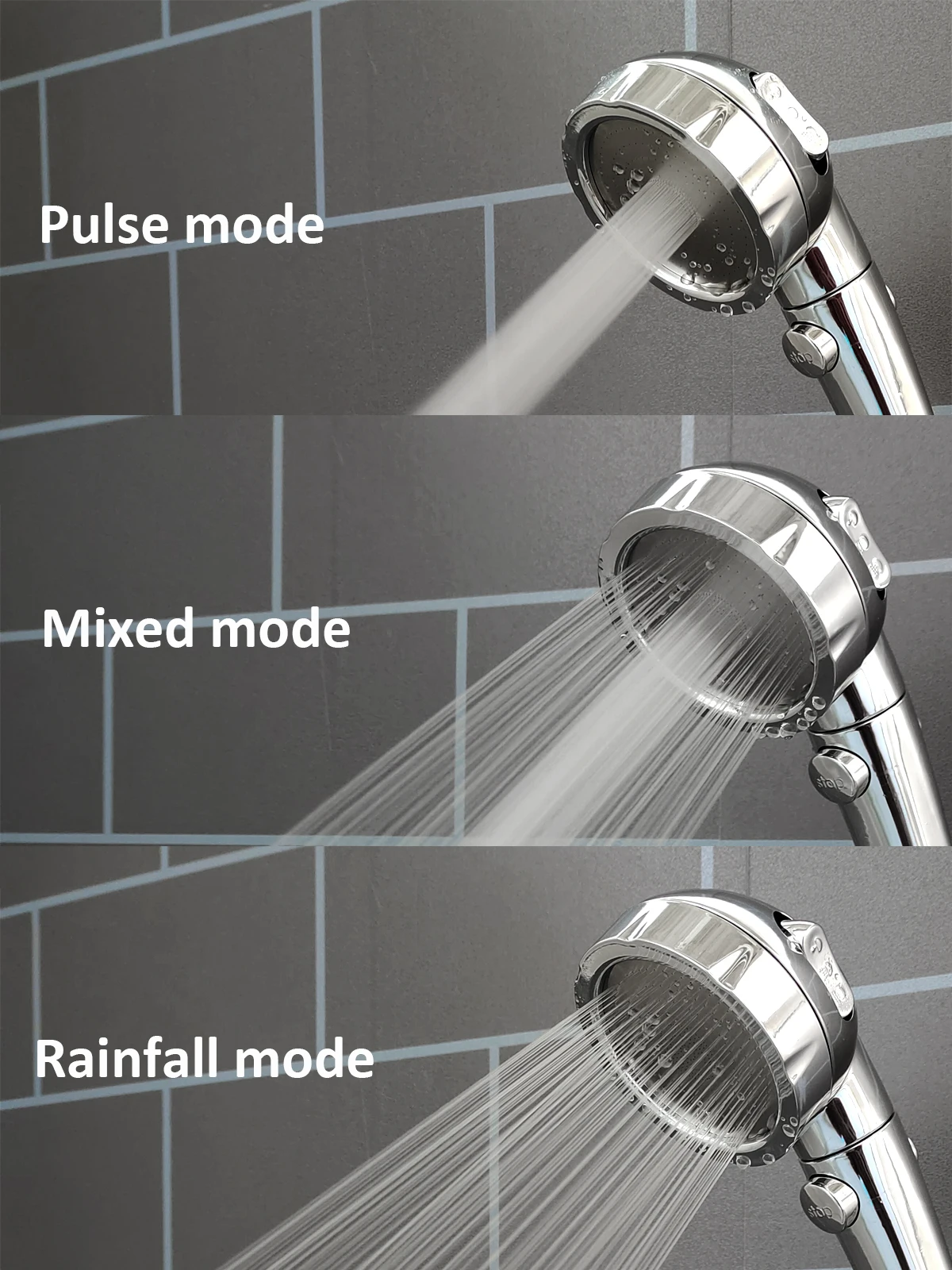 Elegant Silver Z&L 3-Mode Showerhead 2 Elegant Silver Z&L 3-Mode Showerhead - Image 2