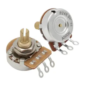 Guitar Potentiometer Set 250kΩ/500kΩ with Knurled Shaft 18 H11acb91481af4f7599711c446405746fh 2