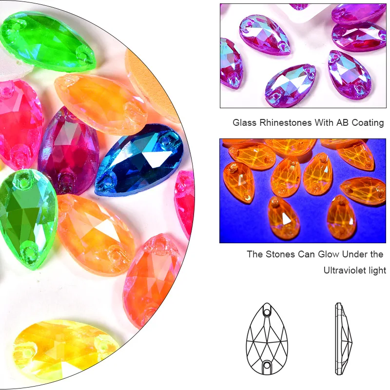 Bright Neon Sew-On Rhinestones Set for Crafts 2 Bright Neon Sew-On Rhinestones Set for Crafts - Image 2