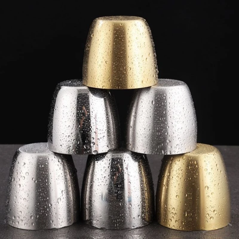 Stainless Steel 240ml Drinking Cup in Silver or Gold 3 Stainless Steel 240ml Drinking Cup in Silver or Gold - Image 3
