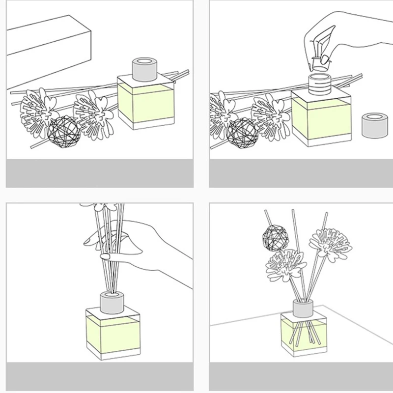 50ml Square Glass Aromatherapy Diffuser Bottle 6 50ml Square Glass Aromatherapy Diffuser Bottle - Image 6