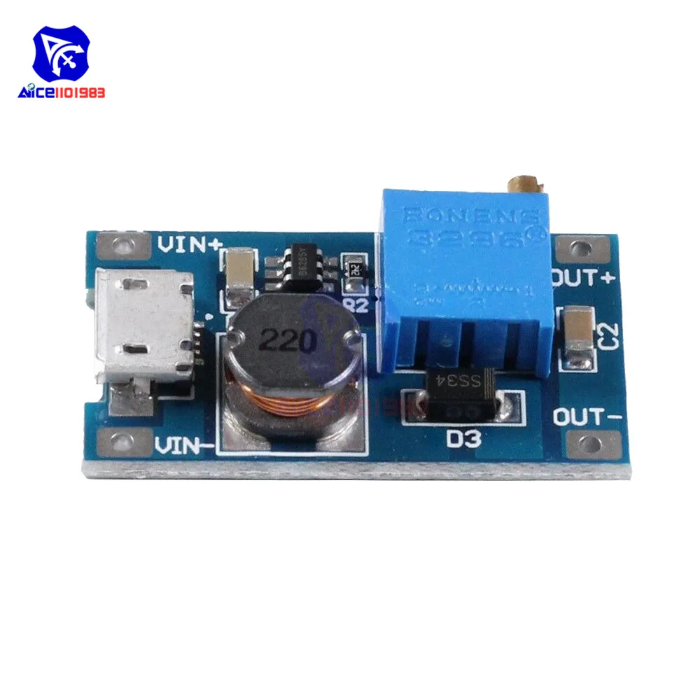 MT3608 Boost Converter Module 2V-24V to 28V+ 3 MT3608 Boost Converter Module 2V-24V to 28V+ - Image 3
