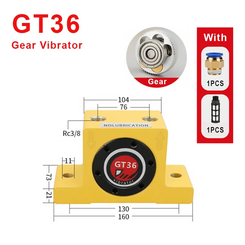 GT30 Pneumatic Vibrator with Muffler and Connector 9 GT30 Pneumatic Vibrator with Muffler and Connector - Image 9