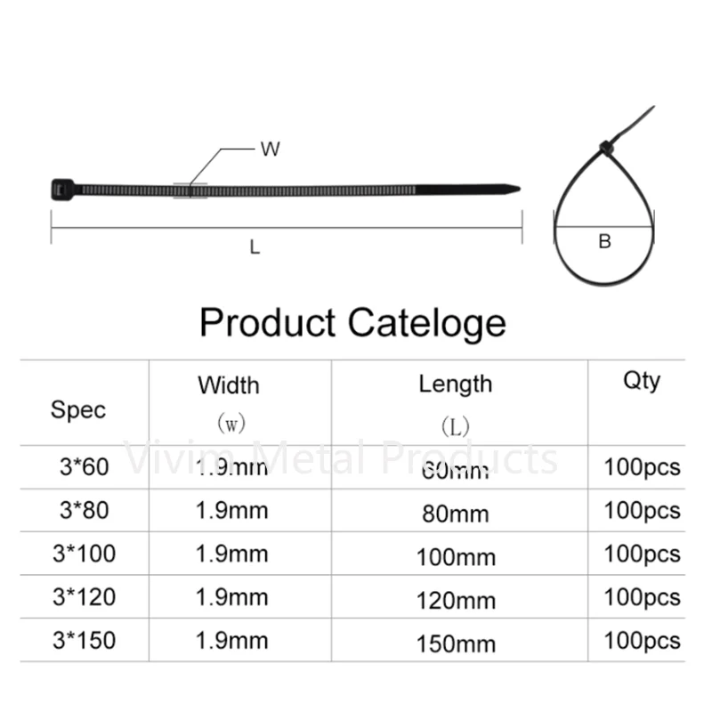 500 Self-Locking Nylon Cable Ties Set for Organization 4 500 Self-Locking Nylon Cable Ties Set for Organization - Image 4