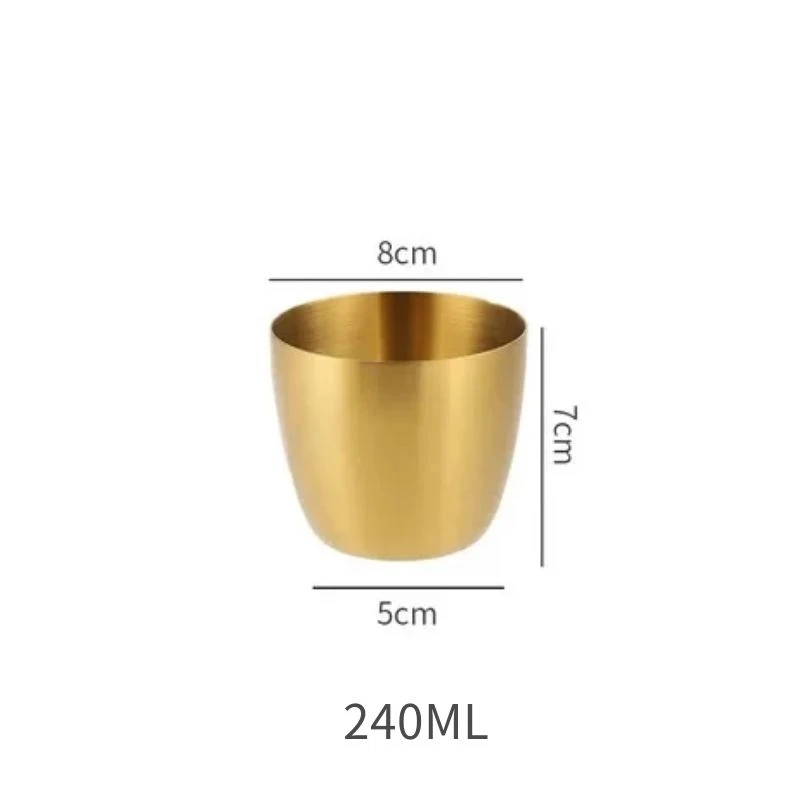 Stainless Steel 240ml Drinking Cup in Silver or Gold 7 Stainless Steel 240ml Drinking Cup in Silver or Gold - Image 7