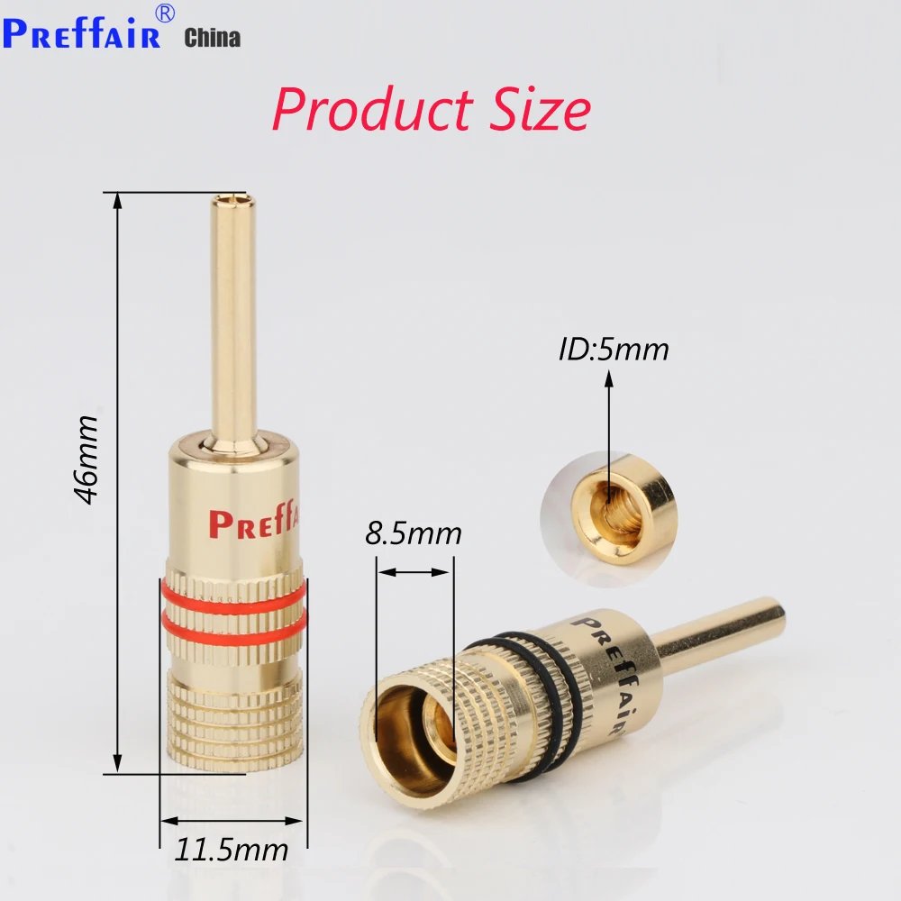 High-Quality 4mm Gold-Plated Banana Plugs for Audiovisual Setup 2 High-Quality 4mm Gold-Plated Banana Plugs for Audiovisual Setup - Image 2