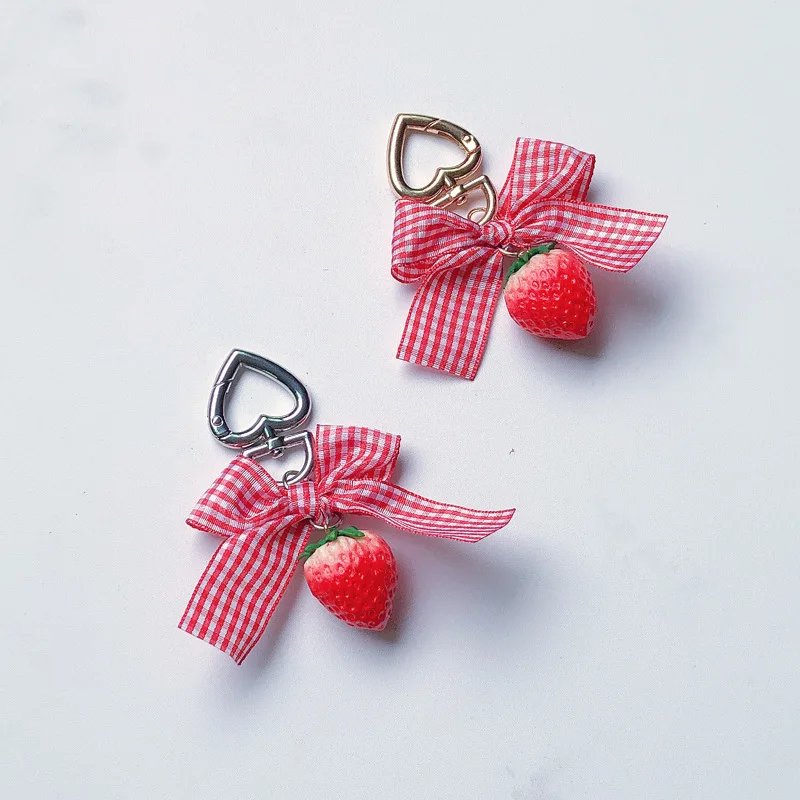 Playful Strawberry Heart Keychain for Women 3 Playful Strawberry Heart Keychain for Women - Image 3