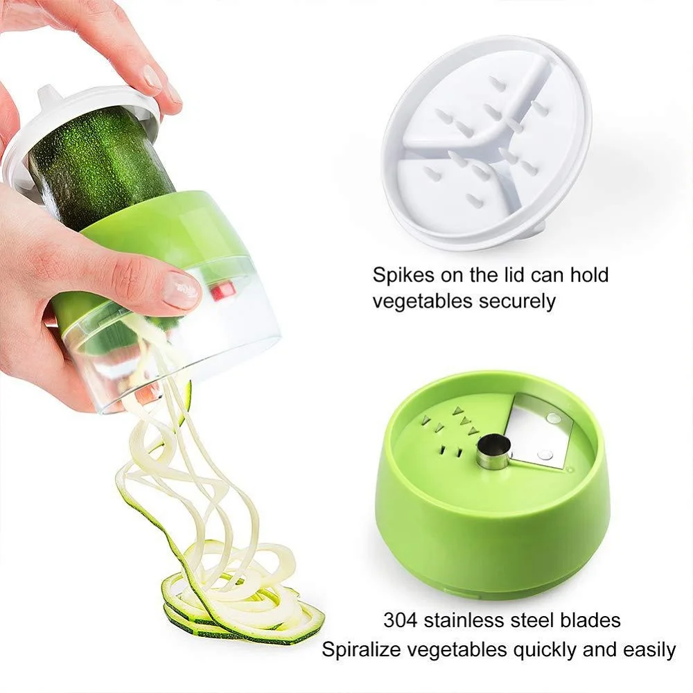 Green Vegetable Spiralizer for Kitchen Use 2 Green Vegetable Spiralizer for Kitchen Use - Image 2
