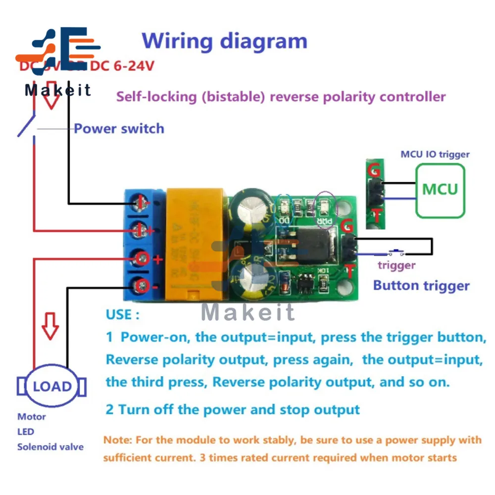 Self-Locking Reverse Polarity Relay Module 6-24V 6 Self-Locking Reverse Polarity Relay Module 6-24V - Image 6