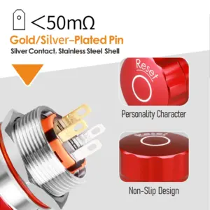 Stainless Steel Emergency Stop Switch 19/22mm 12 H3ed59aa9f03c421795f9ee2175a72e50X