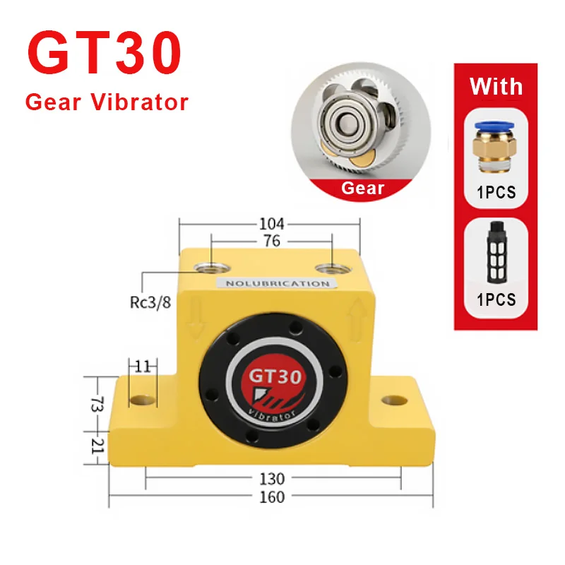 GT30 Pneumatic Vibrator with Muffler and Connector 2 GT30 Pneumatic Vibrator with Muffler and Connector - Image 2