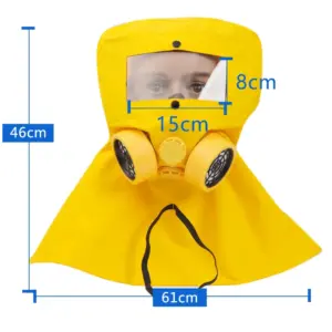 Bright Yellow Full Face Gas Respirator with Activated Carbon Filtration 10 H5312a01745f247f8b36e493b27b89b64h