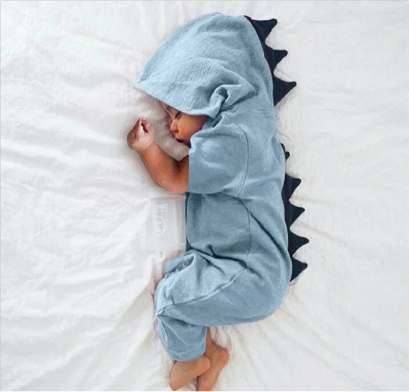 Baby Dinosaur Hoodie Jumpsuit in Six Colors 3 Baby Dinosaur Hoodie Jumpsuit in Six Colors - Image 3