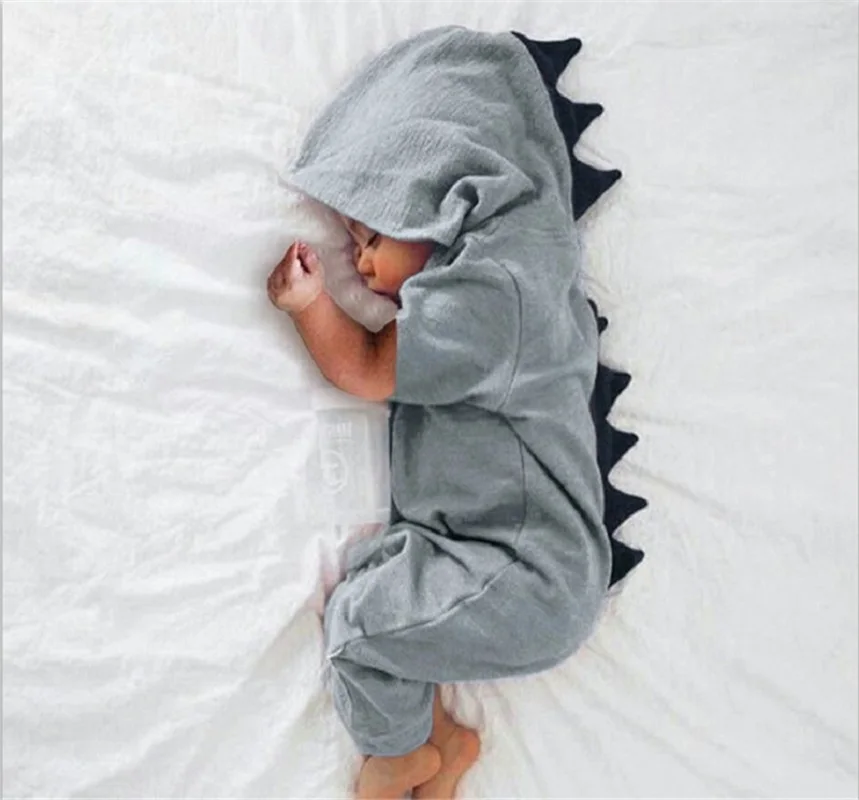 Baby Dinosaur Hoodie Jumpsuit in Six Colors 5 Baby Dinosaur Hoodie Jumpsuit in Six Colors - Image 5