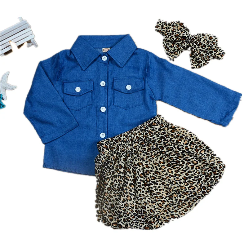 Kids' 3-Piece Denim & Leopard Outfit Set 8 Kids' 3-Piece Denim & Leopard Outfit Set - Image 8