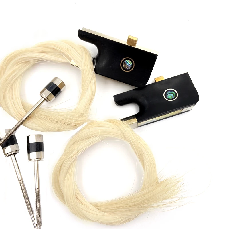 Black Ebony Cello Bow Frog for 4/4 Bows 2 Black Ebony Cello Bow Frog for 4/4 Bows - Image 2