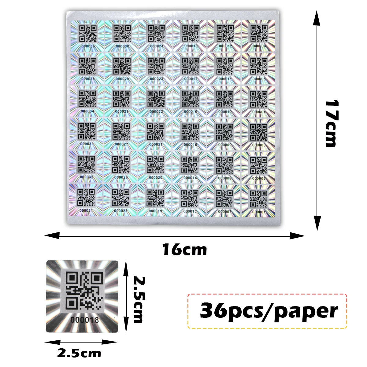 Holographic Security Stickers 2.5x2.5cm, 300/1000 pcs 3 Holographic Security Stickers 2.5x2.5cm, 300/1000 pcs - Image 3
