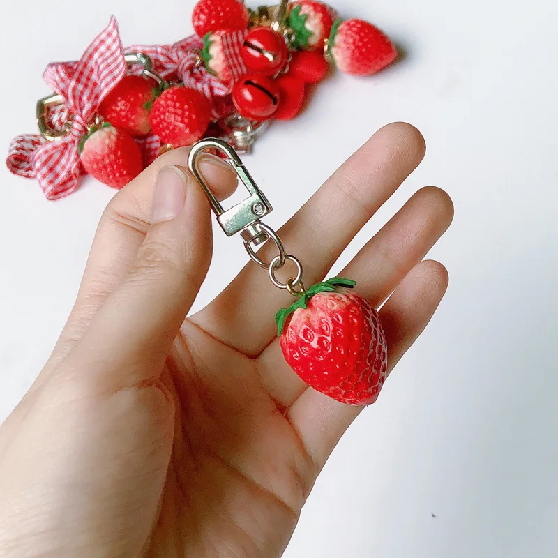 Playful Strawberry Heart Keychain for Women 6 Playful Strawberry Heart Keychain for Women - Image 6