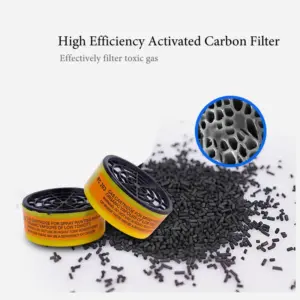 Bright Yellow Full Face Gas Respirator with Activated Carbon Filtration 11 H7e6c6142ea954fe29ade161a22718b65w