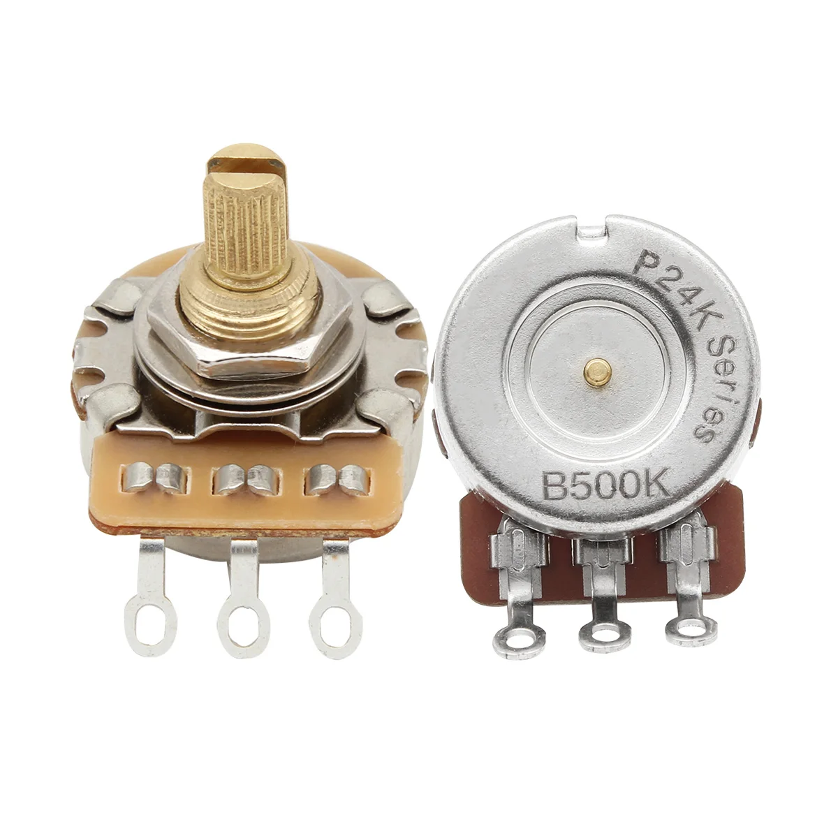 Guitar Potentiometer Set 250kΩ/500kΩ with Knurled Shaft 10 Guitar Potentiometer Set 250kΩ/500kΩ with Knurled Shaft - Image 10