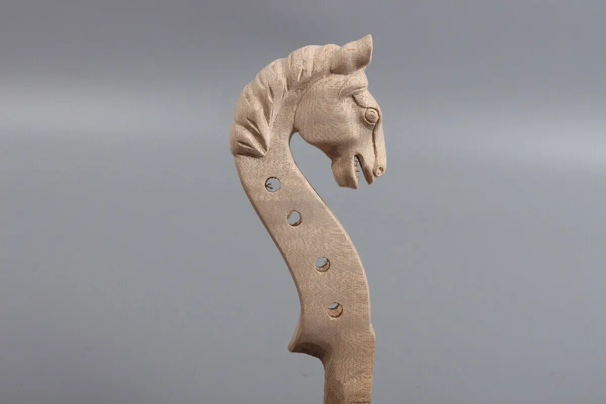 Hand-Carved Horse Violin Neck for 4/4 Full-Size Violins 2 Hand-Carved Horse Violin Neck for 4/4 Full-Size Violins - Image 2