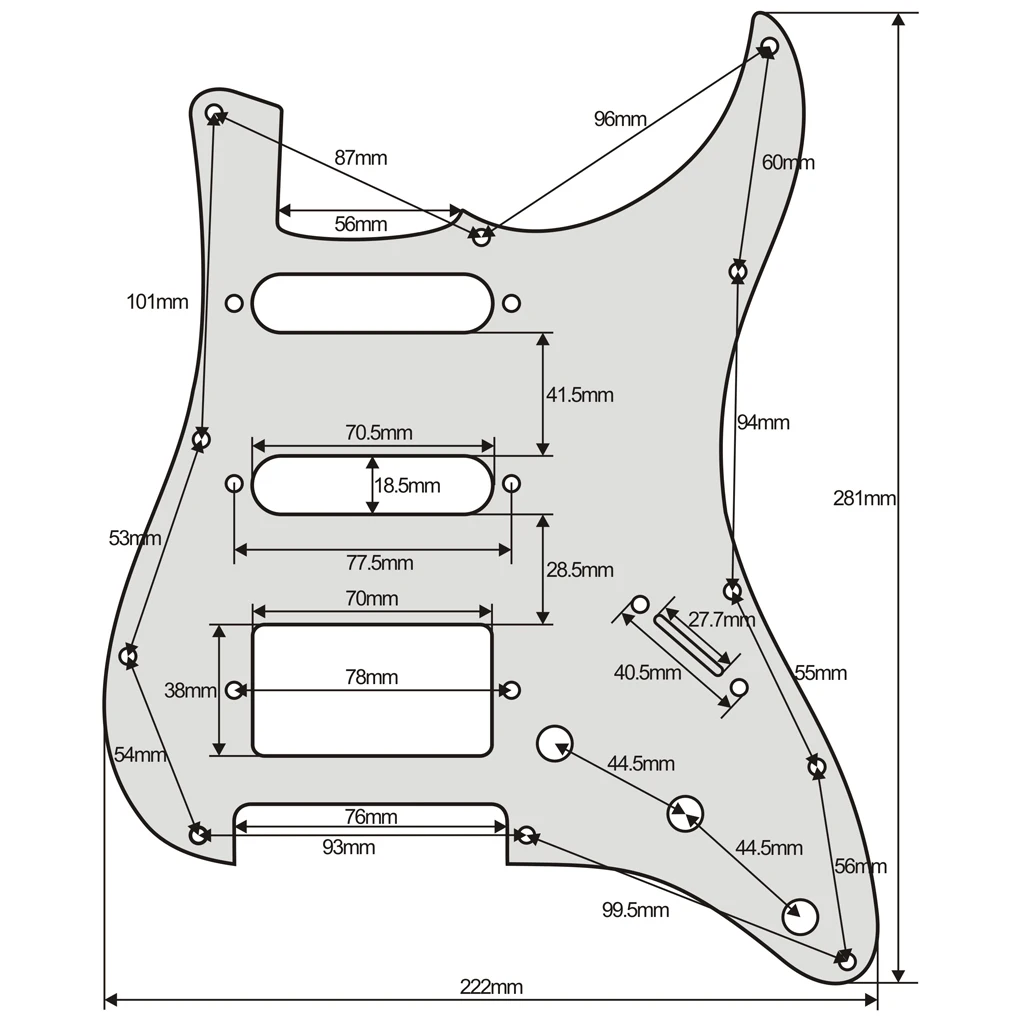 Prewired SSH Guitar Pickguard with Alnico 5 5 Prewired SSH Guitar Pickguard with Alnico 5 - Image 5