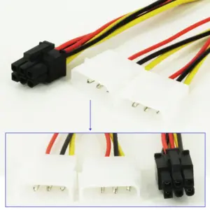 Dual 4Pin IDE to 6Pin Power Extension Cable 17cm 10 H9d5d1cc365c842b181d4b35ae22b9a353