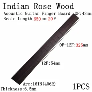Indian Rosewood Guitar Fingerboard 520mm, 20 Frets 17 HTB15Pw9a5zxK1RkSnaVq6xn9VXal