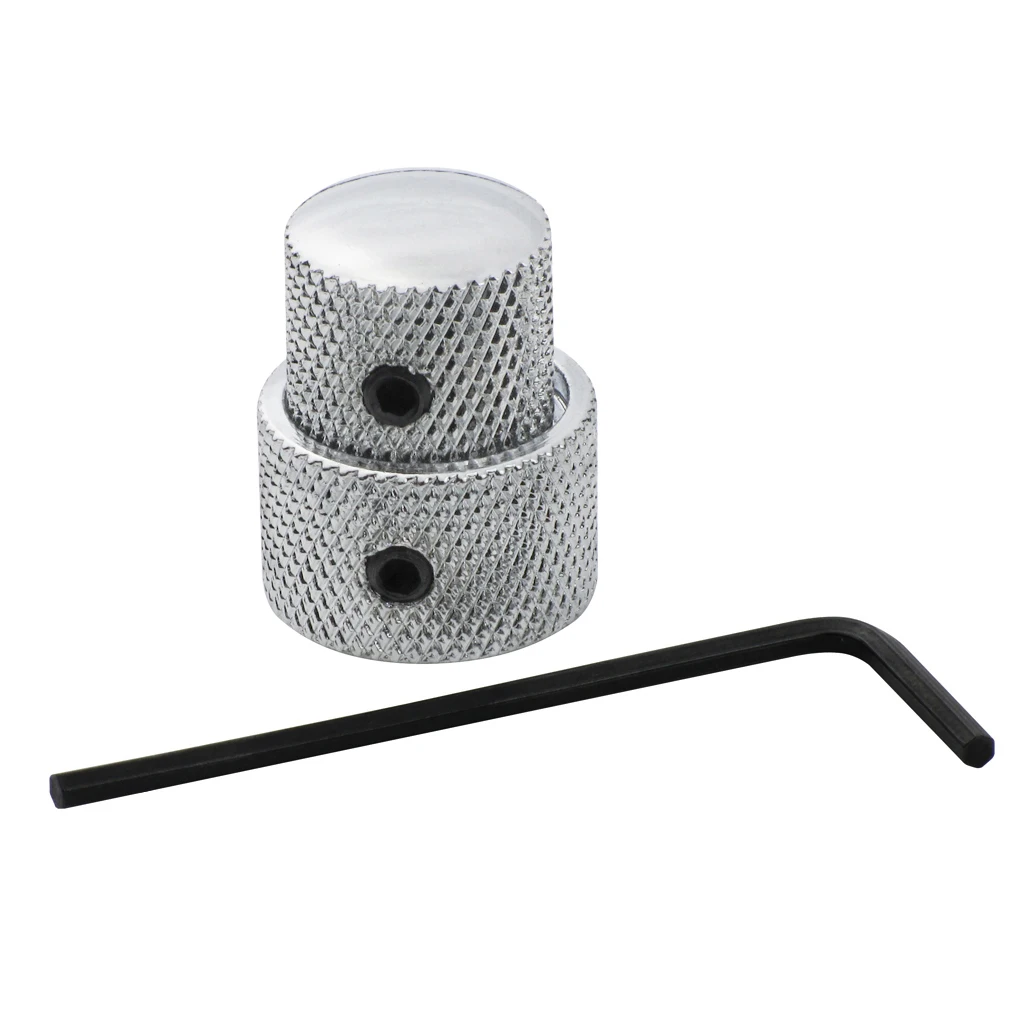 Chrome Dual Concentric Guitar Control Knobs 5 Chrome Dual Concentric Guitar Control Knobs - Image 5