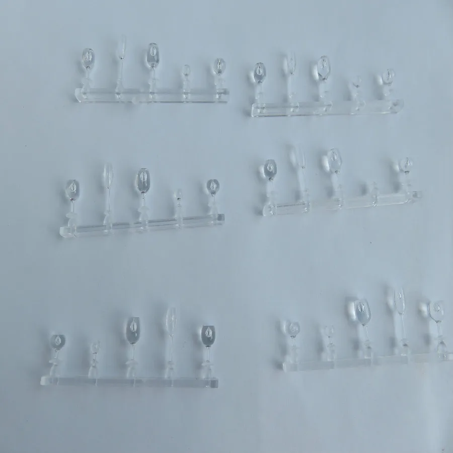 Miniature Clear Plastic Wine Glass Set for Models 6 Miniature Clear Plastic Wine Glass Set for Models - Image 6