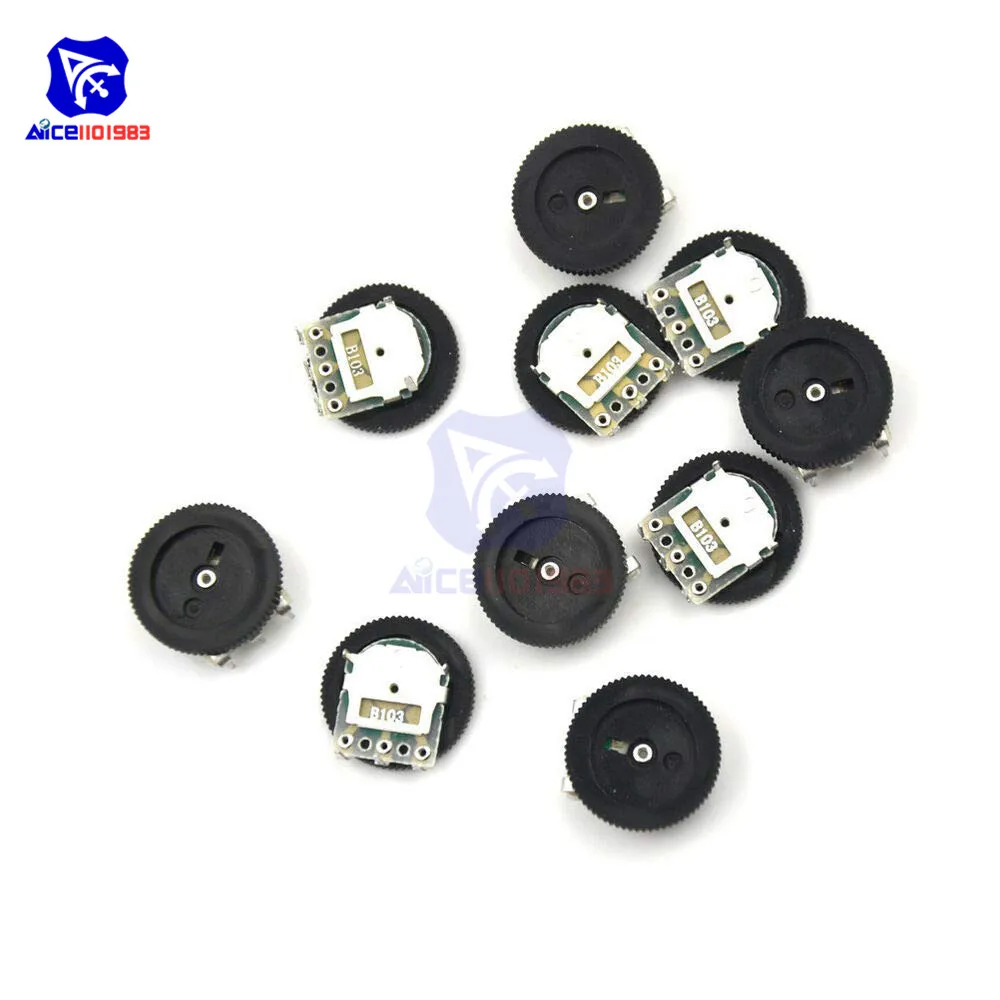 Set of 10 Black 10KΩ Wheel Potentiometers 2 Set of 10 Black 10KΩ Wheel Potentiometers - Image 2