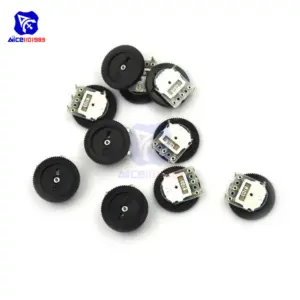 Set of 10 Black 10KΩ Wheel Potentiometers