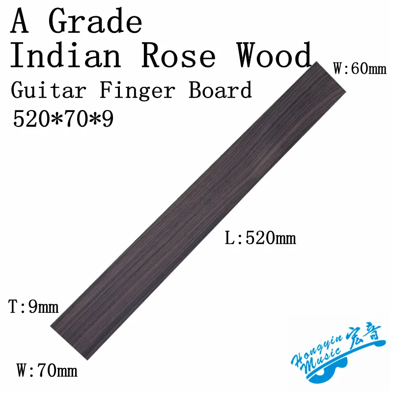 Indian Rosewood Guitar Fingerboard 520mm, 20 Frets 2 Indian Rosewood Guitar Fingerboard 520mm, 20 Frets - Image 2