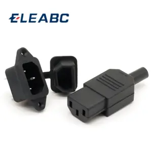 Black IEC 320 C13 C14 Power Connector Set