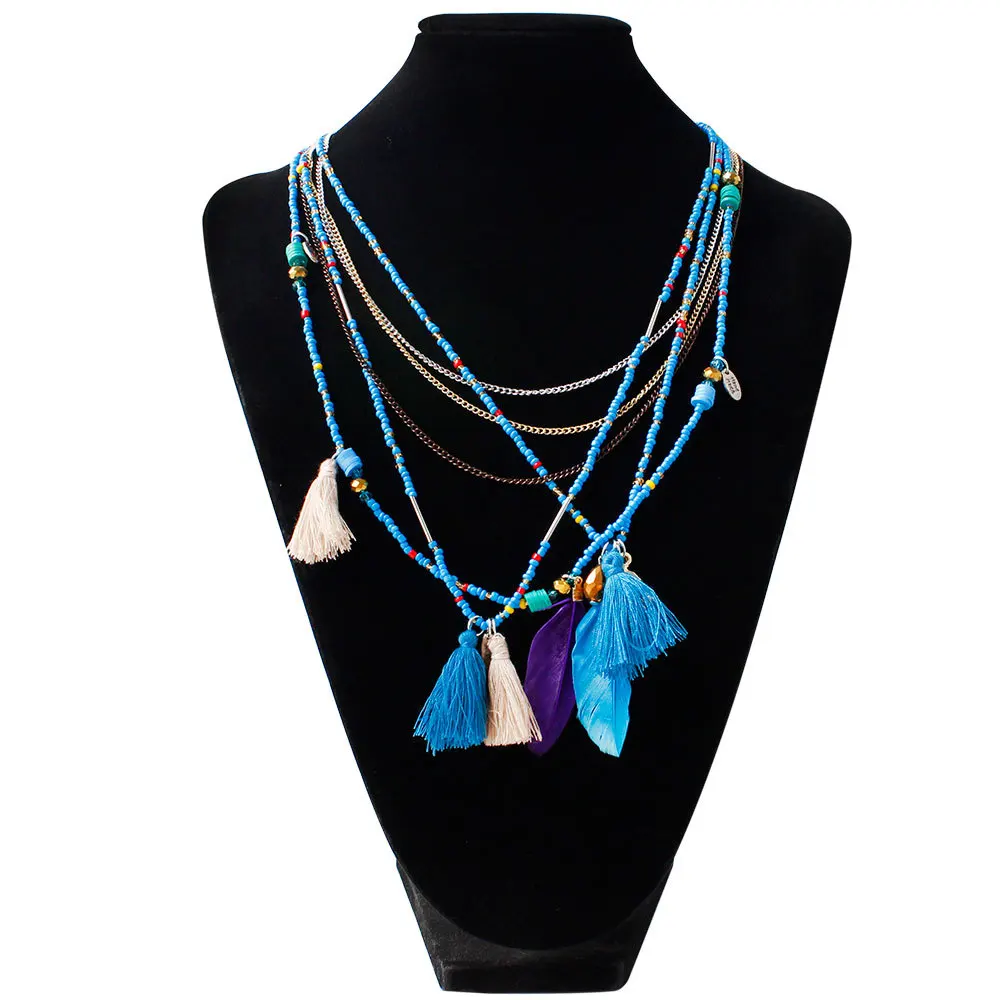 Vibrant Bohemian Necklace with Geometric Pendant 9 Vibrant Bohemian Necklace with Geometric Pendant - Image 9