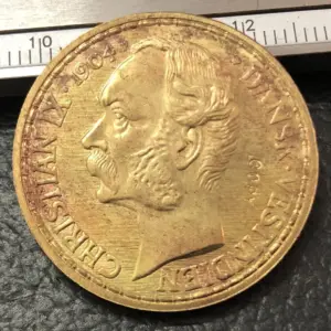 1904 Danish West Indies Coin Replica 28mm Gold Tone
