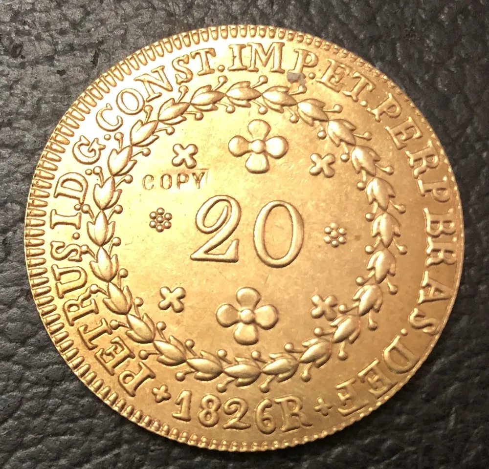 1826-R Vintage Copper Brazilian 20 Reis Coin 1 1826-R Vintage Copper Brazilian 20 Reis Coin