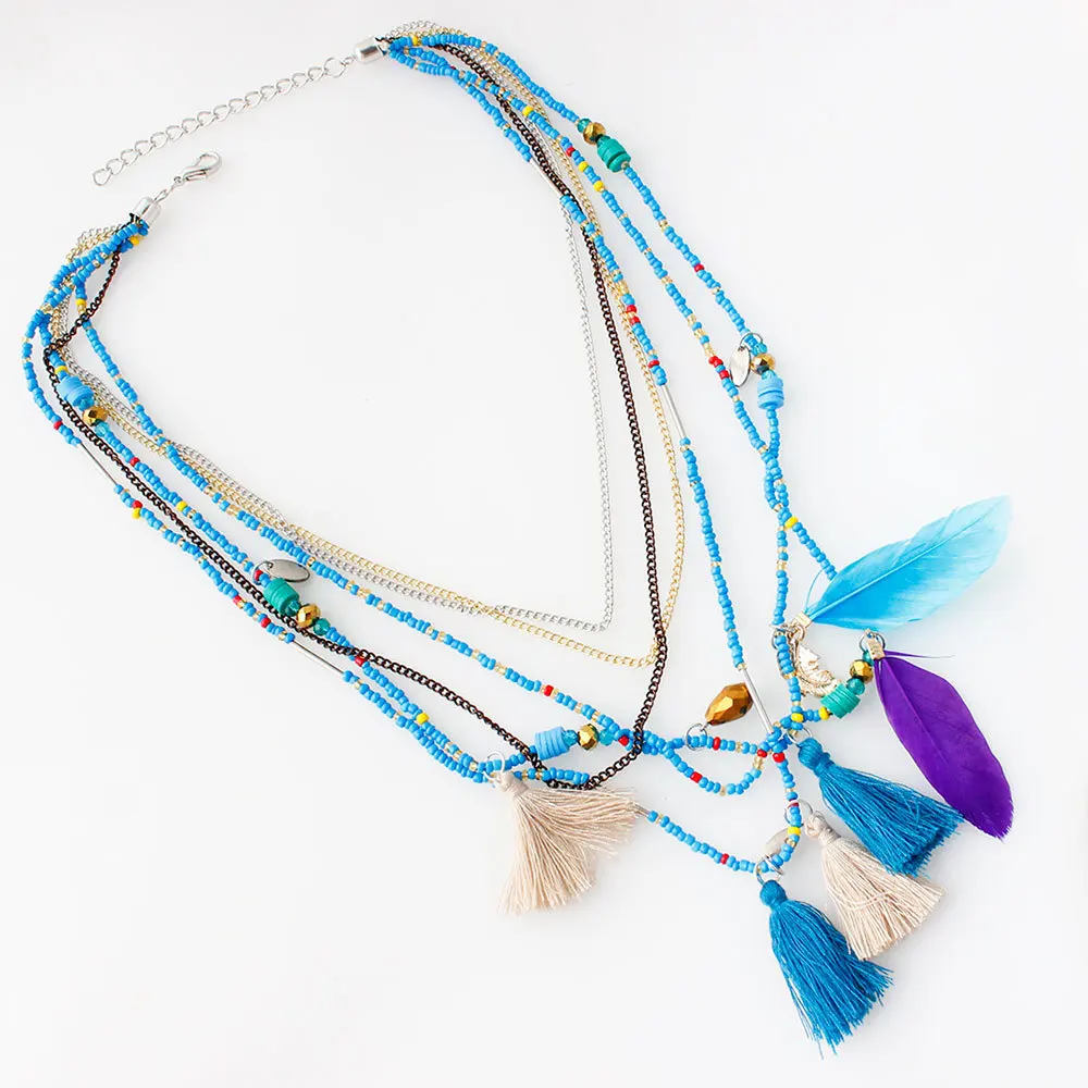 Vibrant Bohemian Necklace with Geometric Pendant 5 Vibrant Bohemian Necklace with Geometric Pendant - Image 5