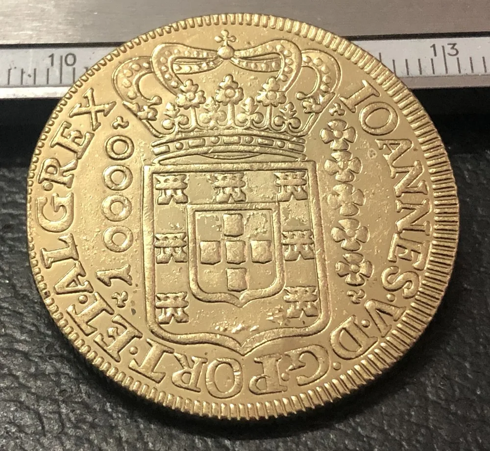 Vintage 1824 Brazil 10000 Reis Coin Replica 2 Vintage 1824 Brazil 10000 Reis Coin Replica - Image 2