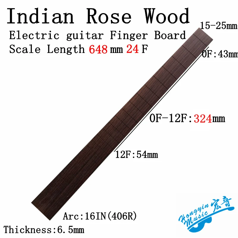 Indian Rosewood Guitar Fingerboard 520mm, 20 Frets 3 Indian Rosewood Guitar Fingerboard 520mm, 20 Frets - Image 3