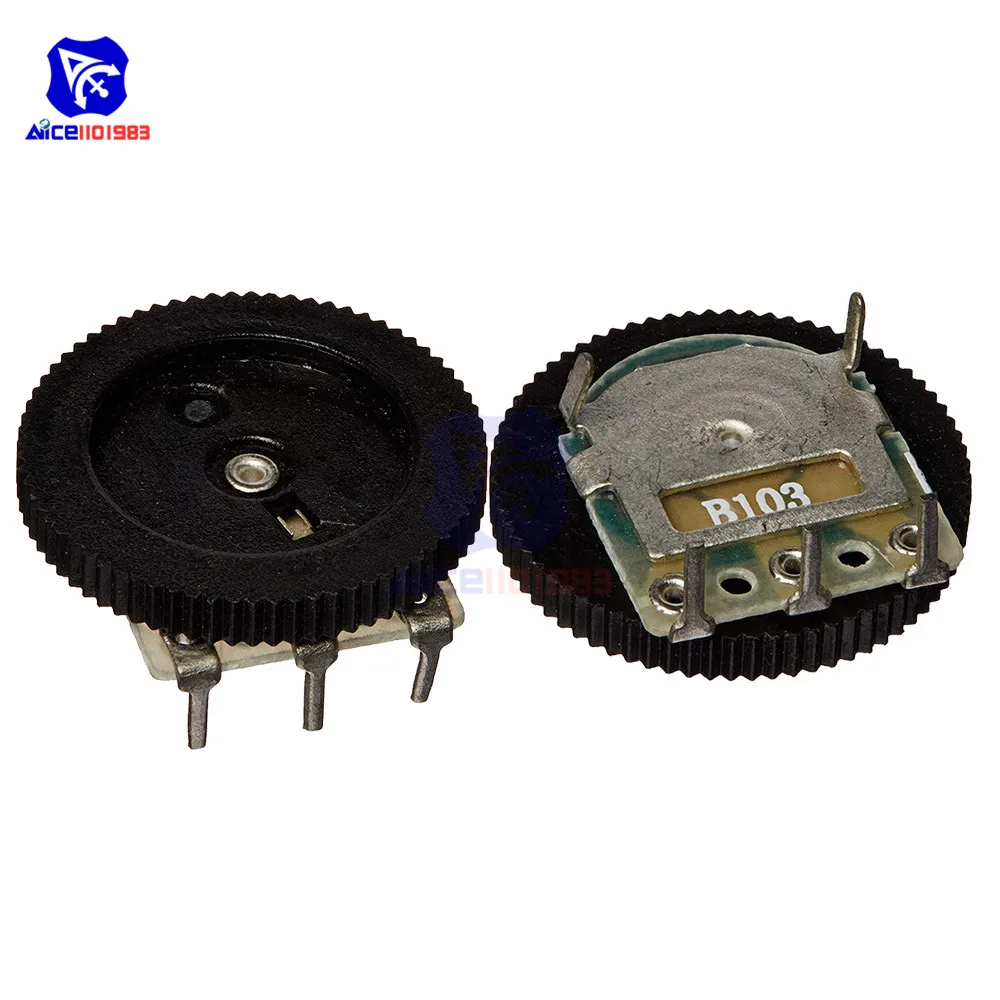 Set of 10 Black 10KΩ Wheel Potentiometers 3 Set of 10 Black 10KΩ Wheel Potentiometers - Image 3