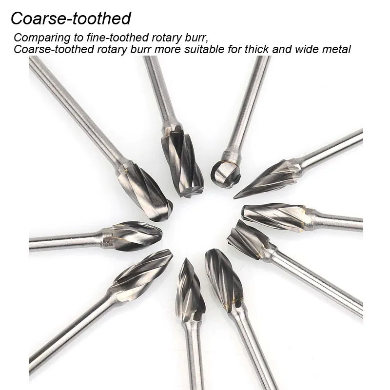 10-Piece Tungsten Carbide Rotary Burr Set 2 10-Piece Tungsten Carbide Rotary Burr Set - Image 2